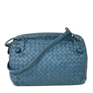 Bottega Veneta Shoulder Bag Nodini Blue Gray Braided Leather